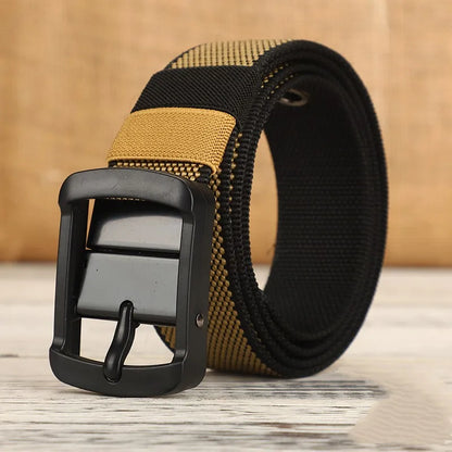 New canvas waist belt men's needle buckle leather belt nylon woven workwear casual tactical young teenagers students