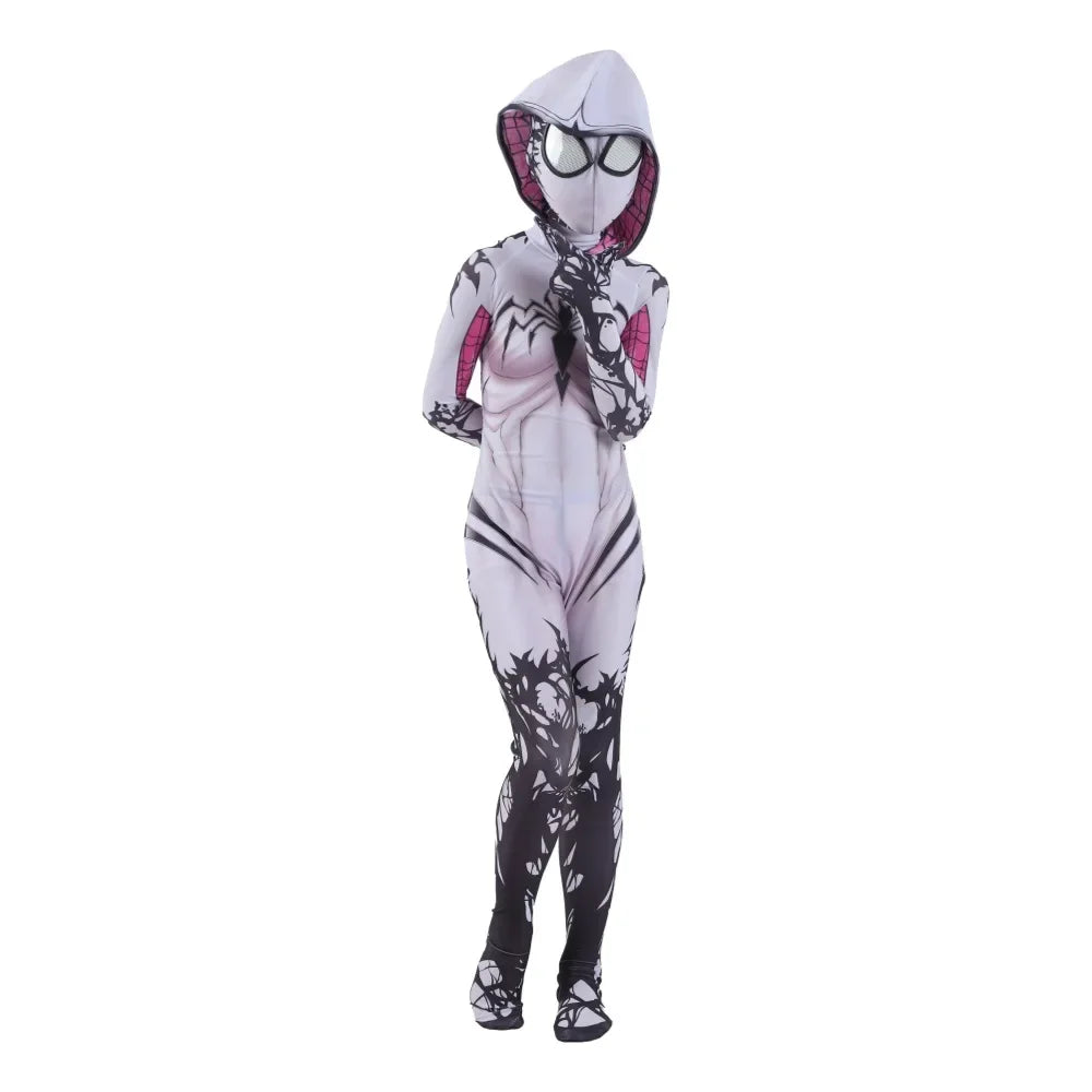 Spider Suit for Kids Costumes Spidergirls Gwen Cos Stacy Spandex Jumpsuits Boy Girl Zentai Costume for Halloween Cosplay Female