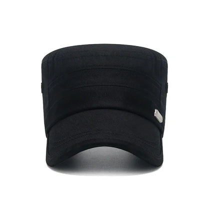 Spring and Summer Simple Cotton Adjustable Cadet Flat Cap Sun Hat Trucker Caps Dad Hats