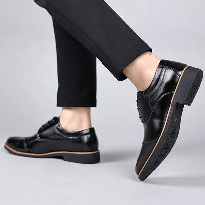 Men's Large Size Business Casual Single Shoes Comfortable Elegant Work Leather Shoes for Daily Wear