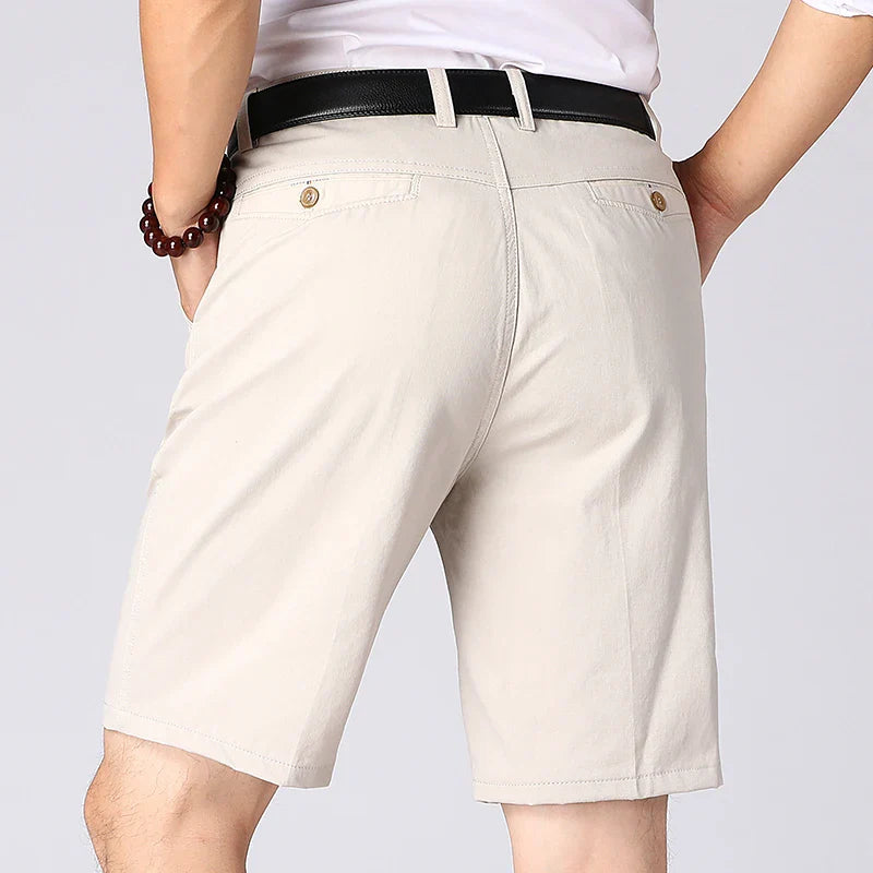 Classic Cotton Board Shorts Knee Length Comfortable Bermuda Shorts Outdoor Beach Shorts Black Khaki