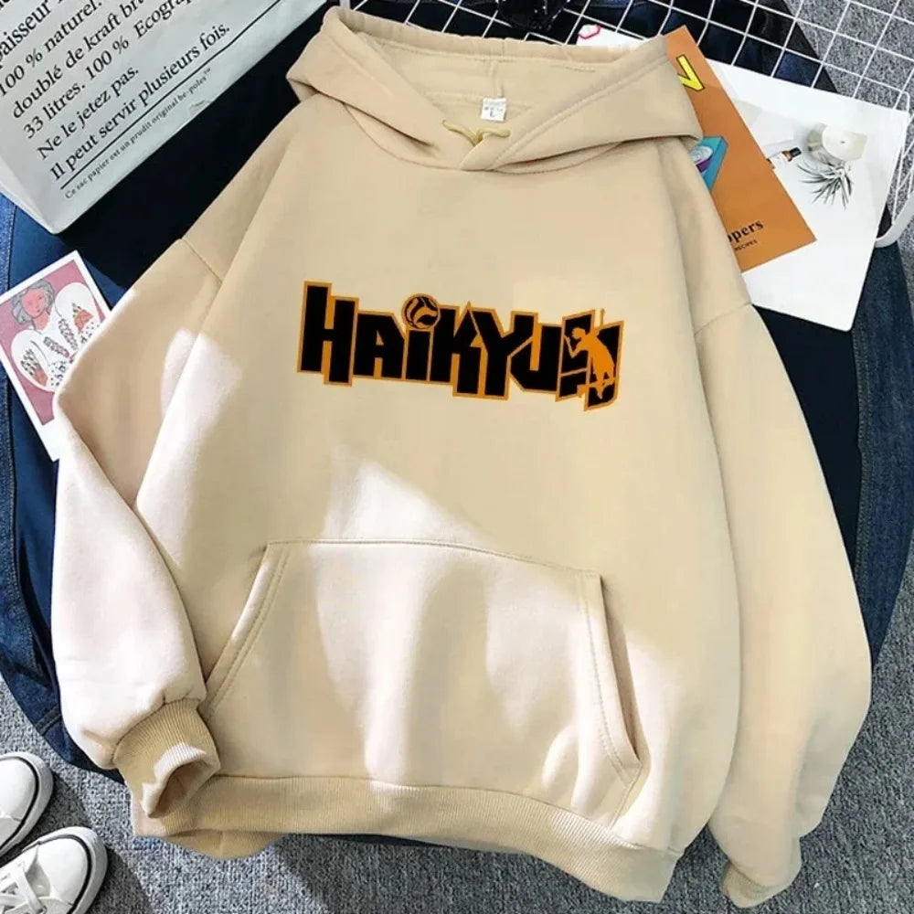 90s Japanese Anime Haikyuu Hoodies Women Funny Karasuno Fly High Graphic Streetwear  Fashion Male Sweatshirts Unisex Harajuku