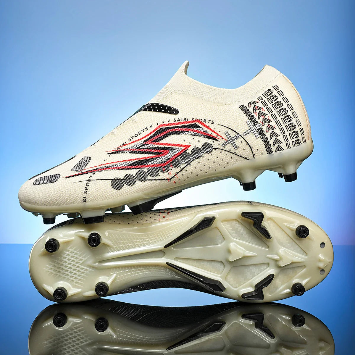 AG/FG Soccer Cleats Kids Youth Training Shoes PU Fabric Upper TPU Sole Non-Slip Wear-Resistant Firm Ground