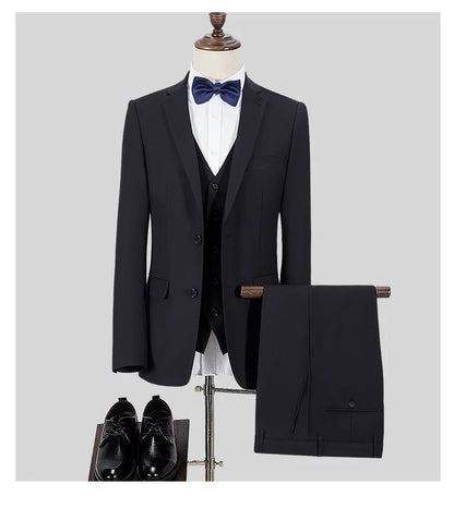 Terno S-8GG (Blazer + Calça) Masculino Moda Casual Ao Ar Livre Cavalheiro Negócios Casamento Slim-fit Formal Estilo Britânico Terno de Casamento