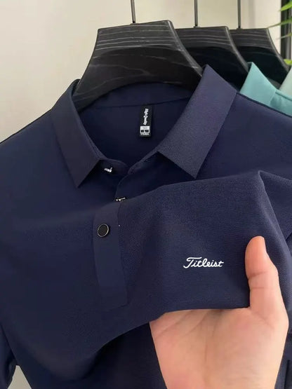 Men's Golf Outdoor Casual Polo Shirt T-Shirt Summer High-End Brand Cool and Breathable Fitness Sports Short Sleeve Top