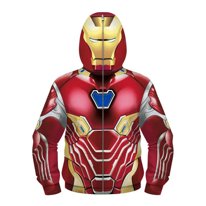 New AnimeSpider Man Iron Man Hoodie Kids Superhero Cosplay Jacket Boys Girls Zipper Star Wars Sweatshirt for Halloween Party