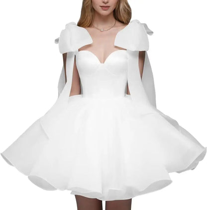 Short Wedding Dresses for Bride Organza Sweetheart 2026 Ball Gown for Women Puffy Homecoming Dresses Party Evening Dresses