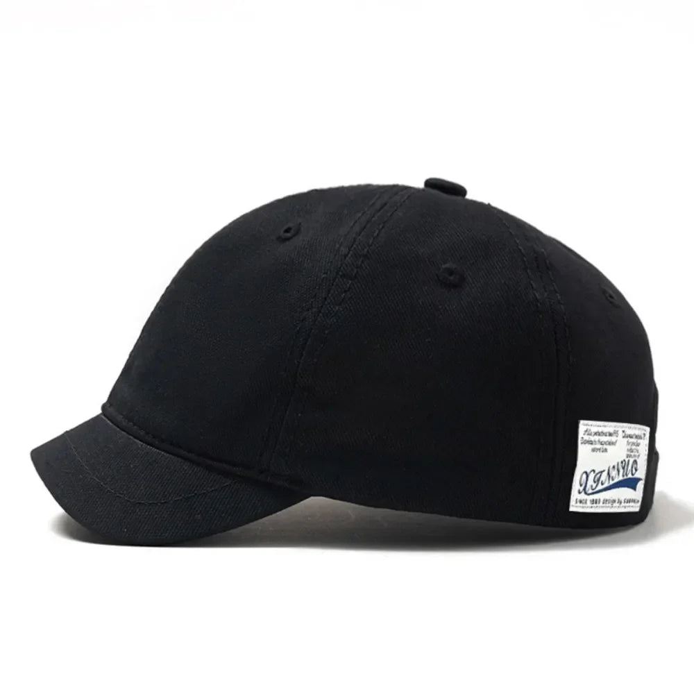 Trucker Style Short Brim Baseball Cap Adjustable Cotton Sunscreen Hat Nylon Fastener Tape Dad Hat Men Women
