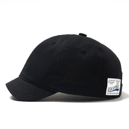 Trucker Style Short Brim Baseball Cap Adjustable Cotton Sunscreen Hat Nylon Fastener Tape Dad Hat Men Women