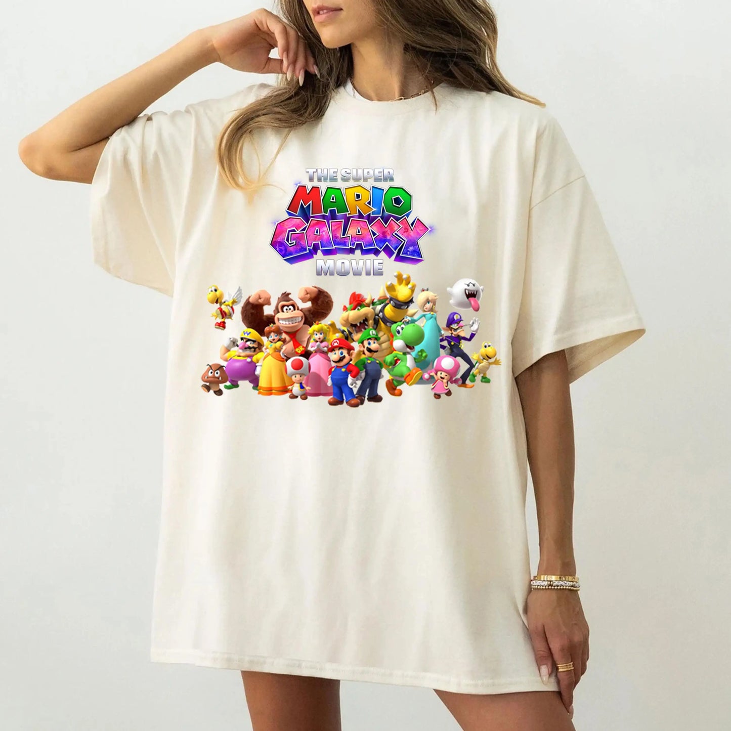 Movie The Super Mario Galaxy unisex 100%cotton family Tshirt,There are child size shirt available, 2026 New kids graphic shirt