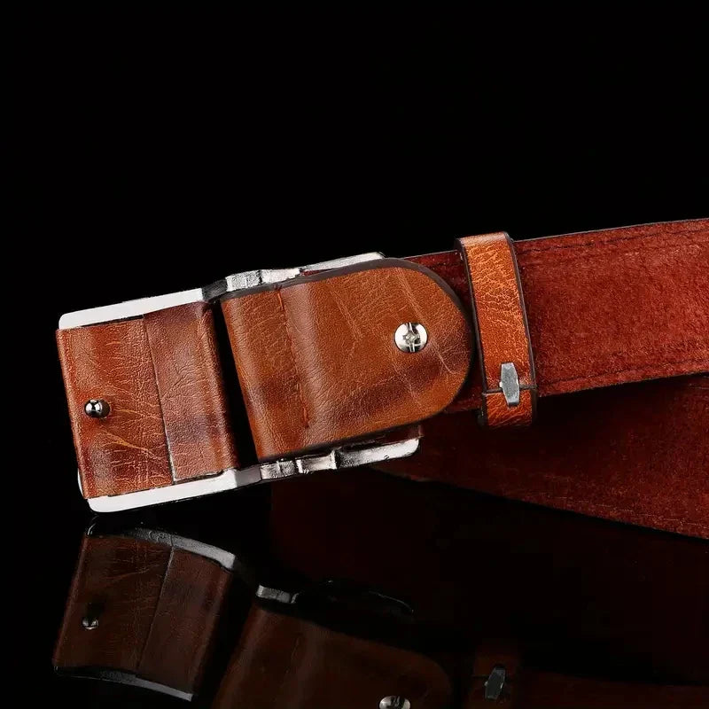 Men's Business Belt Smooth Buckle Leisure Belt Jeans Belt Suit Pants Belt