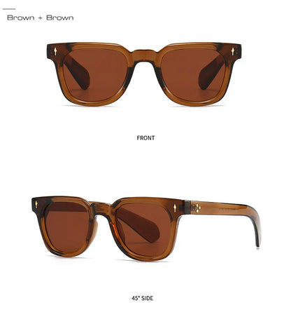Square Men Rivets Sunglasses Shades UV400 Fashion Women Green Sun Glasses