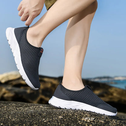 Men Shoes Sneakers Brand Man Casual Flats Shoes Loafers Slip on Male Mesh Big Size 48 Breathable Spring Autumn Summer 2024