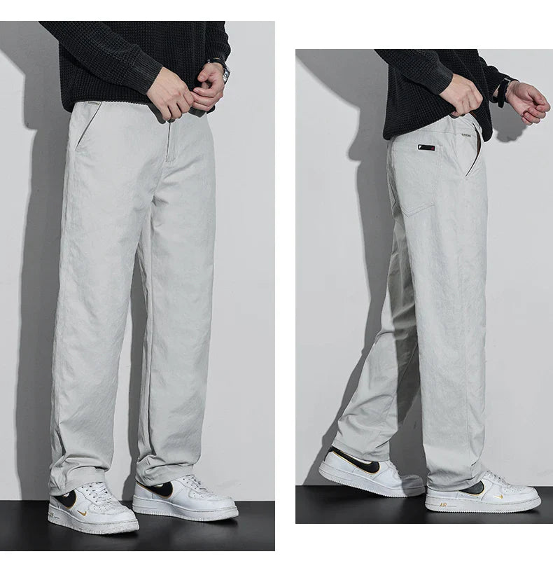 Men's Fashion Casual Straight Pants Baggy Classic Wide Leg Simple Trousers Loose Male Comfortable Soft Quality Pants