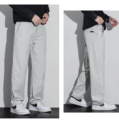 Men's Fashion Casual Straight Pants Baggy Classic Wide Leg Simple Trousers Loose Male Comfortable Soft Quality Pants