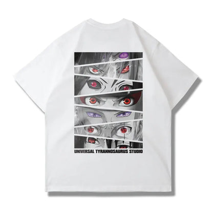 Camiseta Estampada com Estampa de Olho Estilo Fatiado, Produtos de Anime IP, Mangas Curtas Casuais para Adultos e Crianças