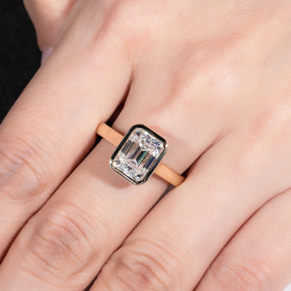 3ct Emerald Cut D Color Moissanite Engagement Ring Yellow Color 925 Sterling Silver Rings For Women Jewelry Wholesale