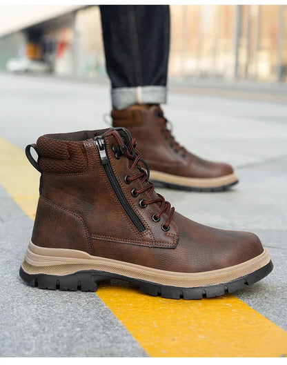 Protection Safety Shoes Men's Anti-smash Anti-puncture Wear Resistance Work Boots Anti-slip Sole Indestructible Safety Shoes