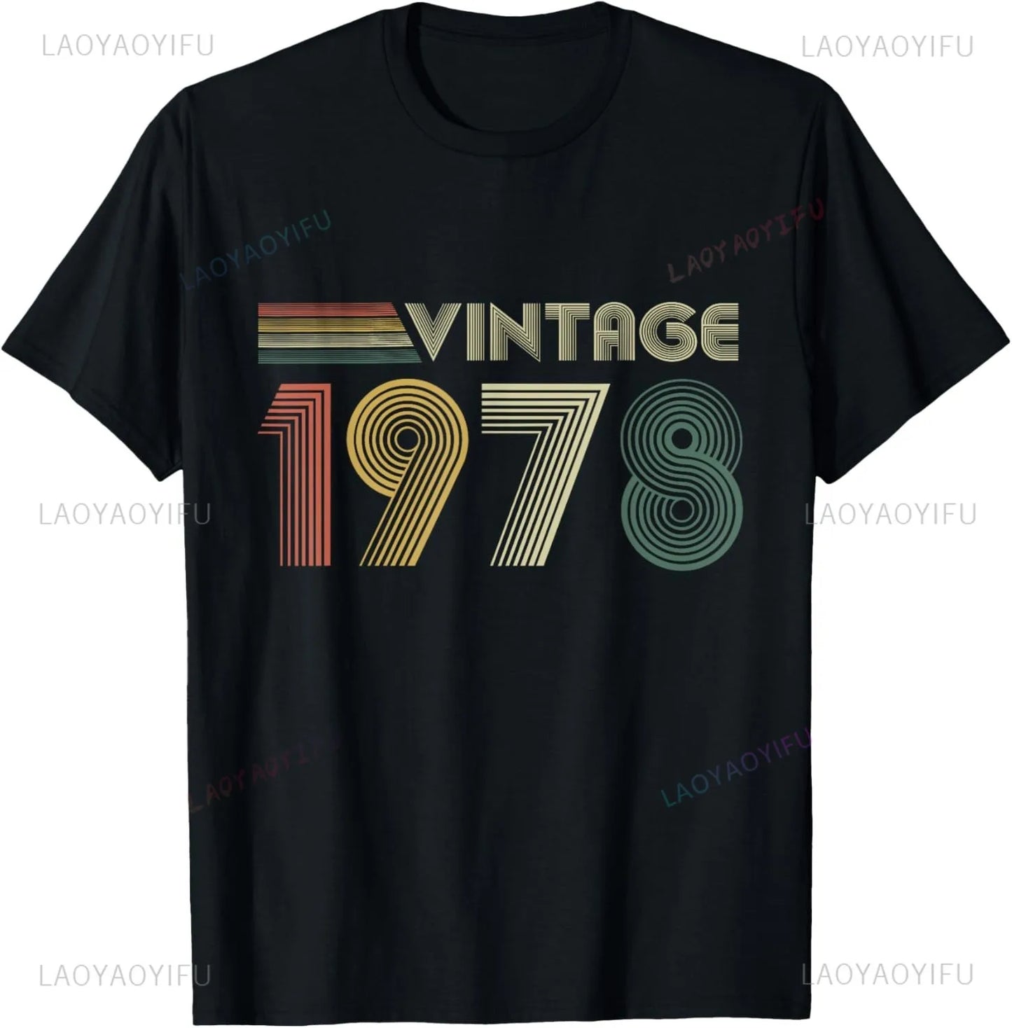 Vintage 1978 Limited Edition Birthday 1978 Men Women Vintage T-Shirt Casual Streetwear Short Sleeve Printed T-shirt