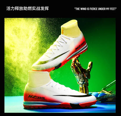 New Men Soccer Shoes Football Boots Cleats Adult Outdoor Breathable Training Sport Long Spikes Boys Non Slip Match Comfortable