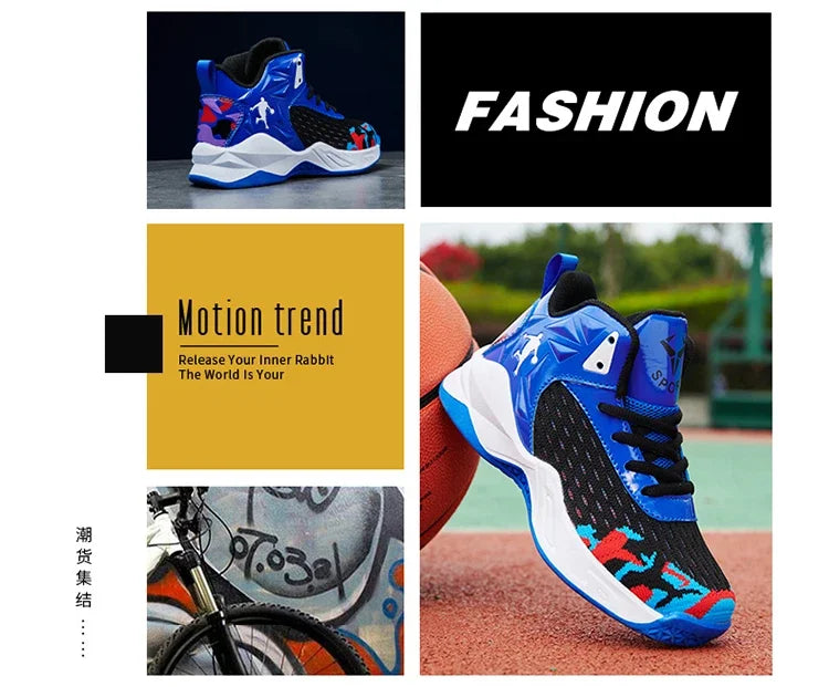2024 New Children's Basketball Shoes for Boys Non-slip Kids Sport Shoes Wear-resistant Outdoor Kids Girls Sneakers Trainers