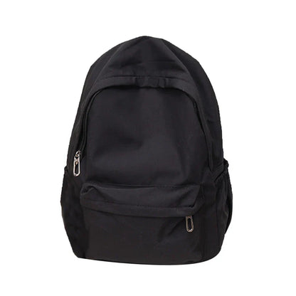 Women Schoolbag Waterproof Large Capacity School Backpack Smooth Zipper Solid Color Teens Girl Casual Daypack Bag Student Supply
