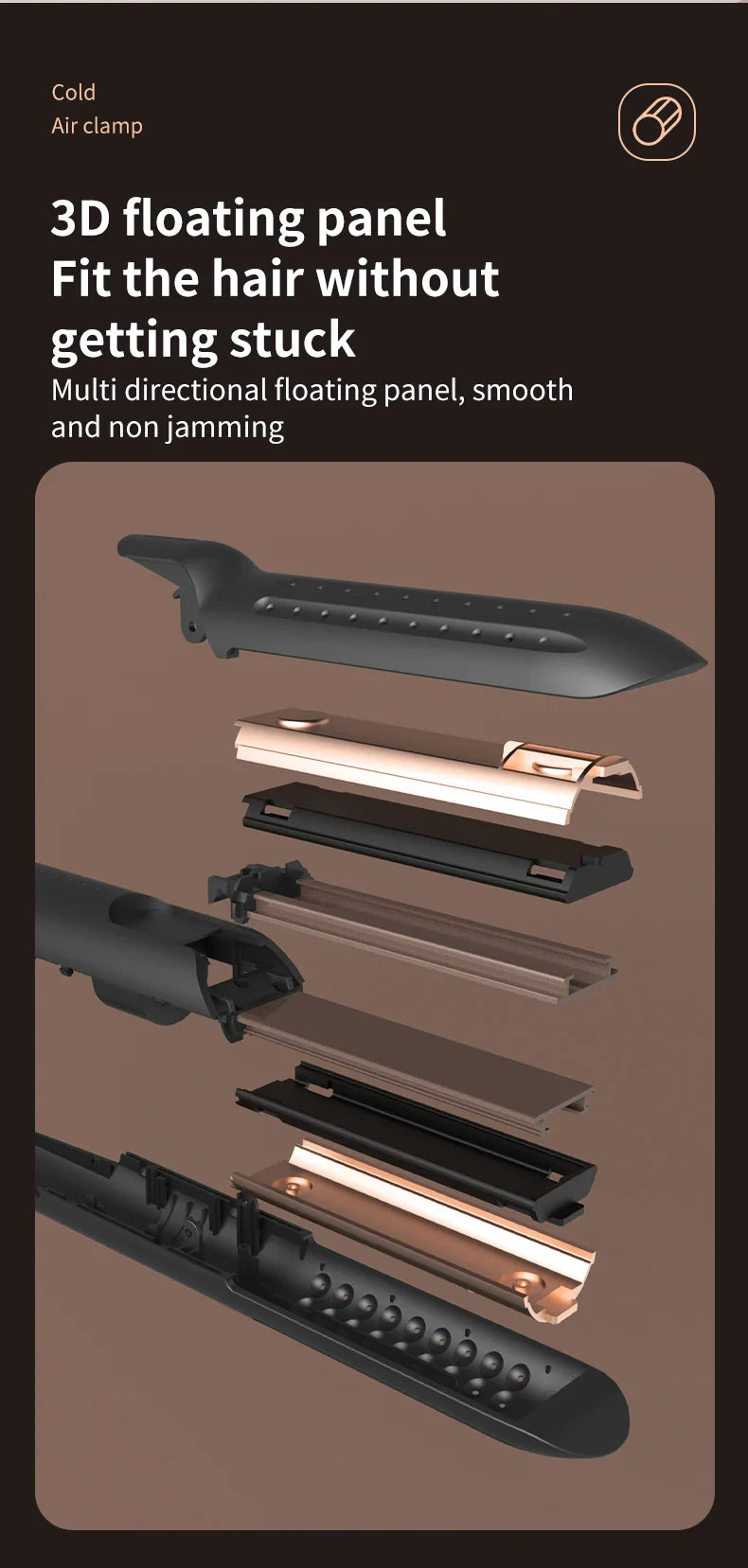 Professional 2-in-1 Hair Styler Curling Wand Straightener Negative lon Ceramic Plates Adjustable Temperature Salon Home