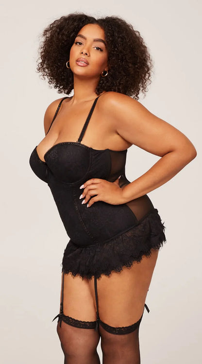 Women's Corset Bustiers & Corsets Black Top Lace Up Lingerie Underwear Plus Size Garter Including