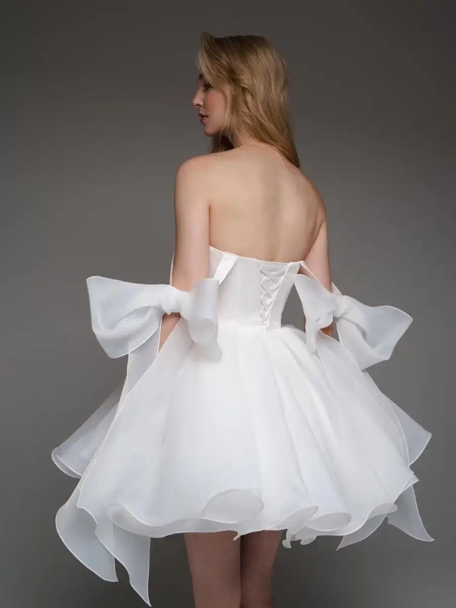 Short Wedding Dresses for Bride Organza Sweetheart 2026 Ball Gown for Women Puffy Homecoming Dresses Party Evening Dresses