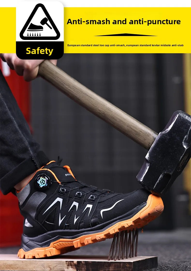 Durable Steel Toe Work Shoes Anti Smashing Piercing with WearResistant Rubber Soles Iron Shavings Resistance for Safety Workwear