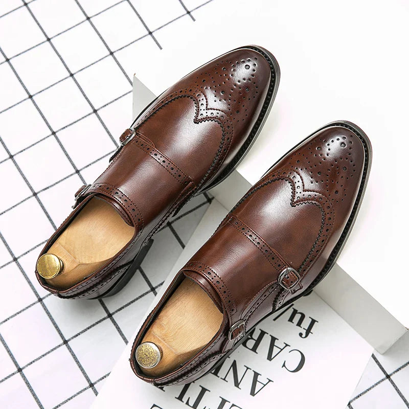Classic Dress Shoes Men Trend Casual Business Office Leather Shoes For Men Large Size 48 Social Party Formal Brogues Shoes Male