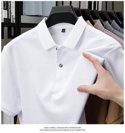 Men's 100% Cotton Polo Shirt - Summer Casual Breathable Tee,19 Colors,Ideal for Golf and Sports,Business Casual,Silk-Like Finish