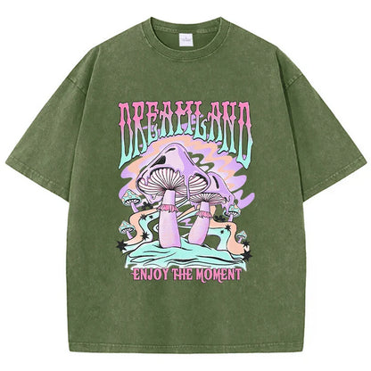 Dreamland Enjoy The Moment Graphic Men T Shirt Fashion Casual Tshirt Street Comfortable Tees Clothing Cool Big Size T-Shirts