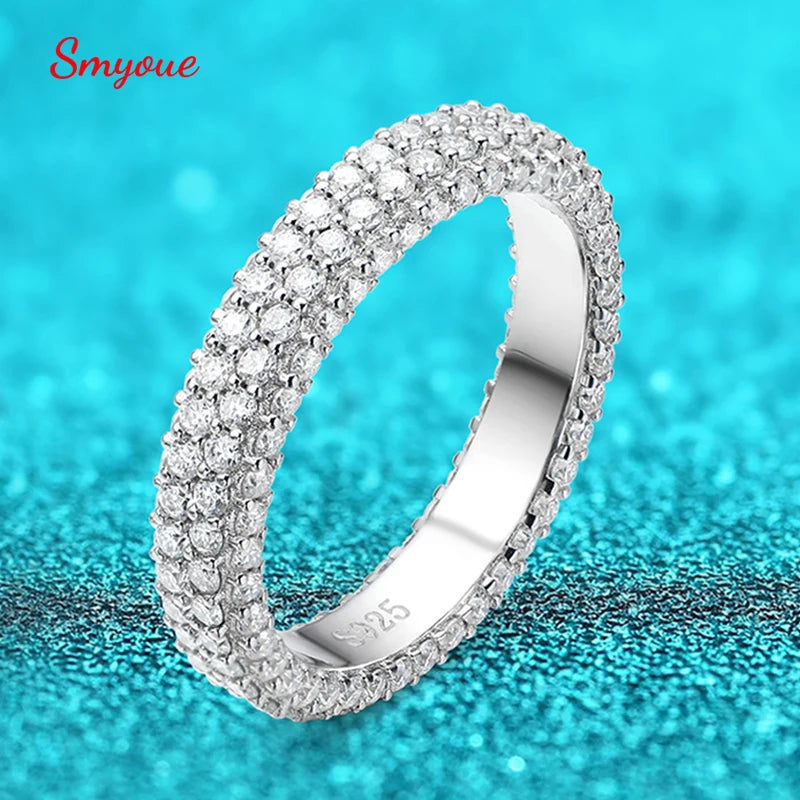 2.5cttw All Moissanite Rings for Women Full Enternity Sparkling Matching Diamond Band Sterling Silver S925 Jewelry