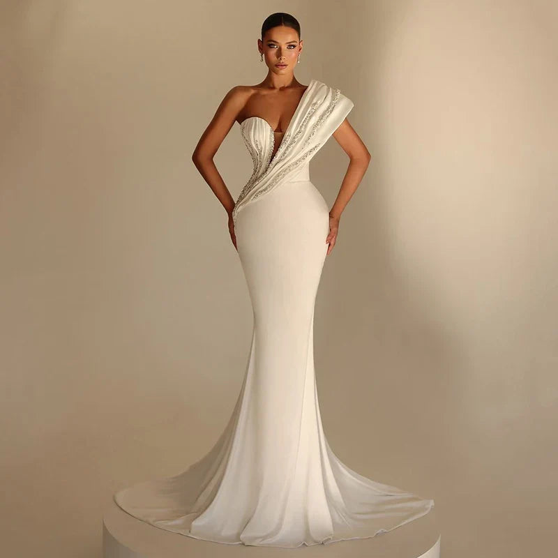 2025 Long Mermaid Wedding Dresses Sweetheart Beadings Bridal Dress Princess Evening Wedding Ball Prom Gowns Customized