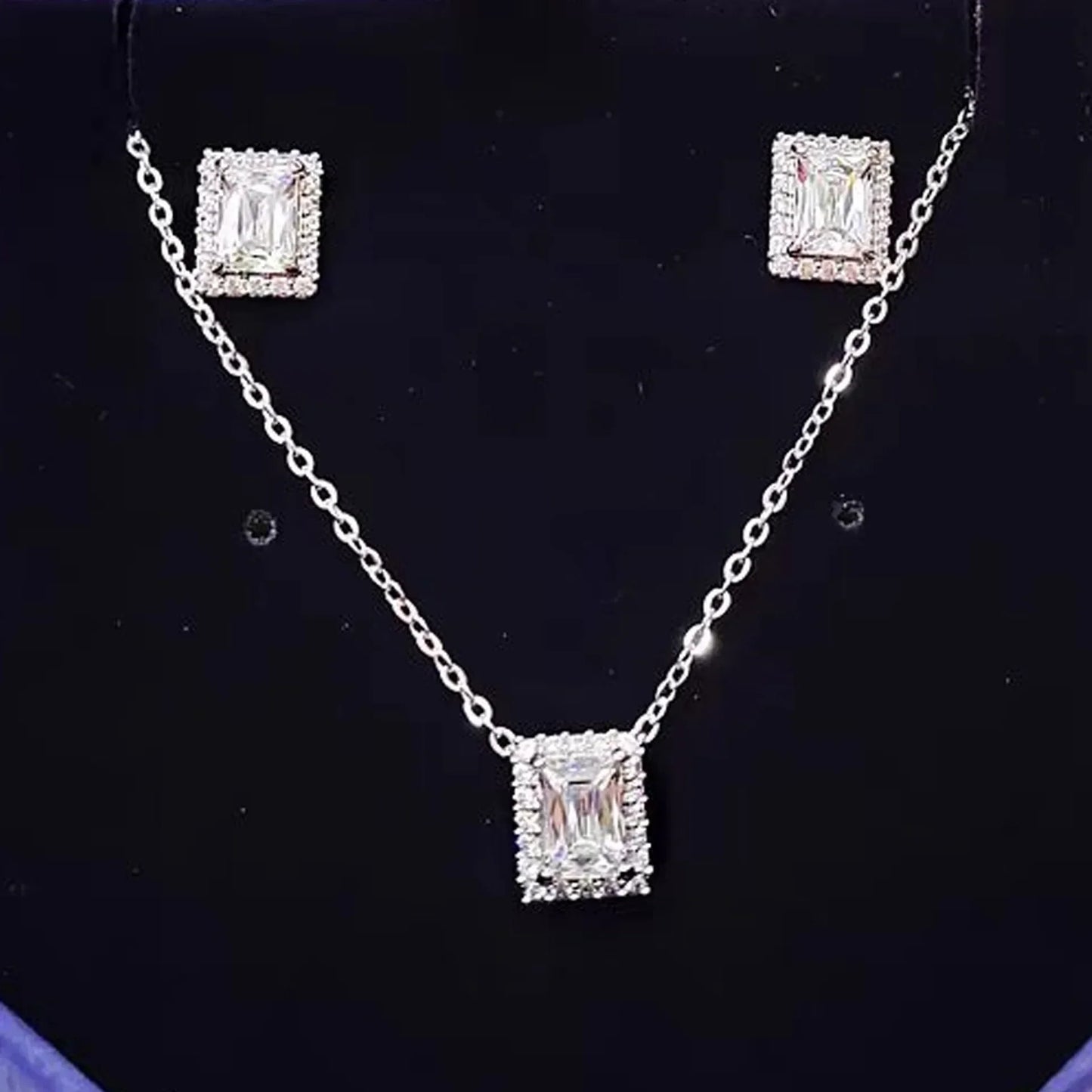 2025 New Original Round Water Drop Crystal High Jewelry Set Fashion Dazzling Women's Bracelet Earring Necklace Ring Wedding Gift