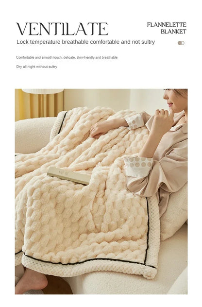 Turtle Velvet Autumn Winter Warm Sleeping Blanket Soft Comfortable Flannel Fleece Blankets for Bed Cozy Fluffy Warmth Blanket