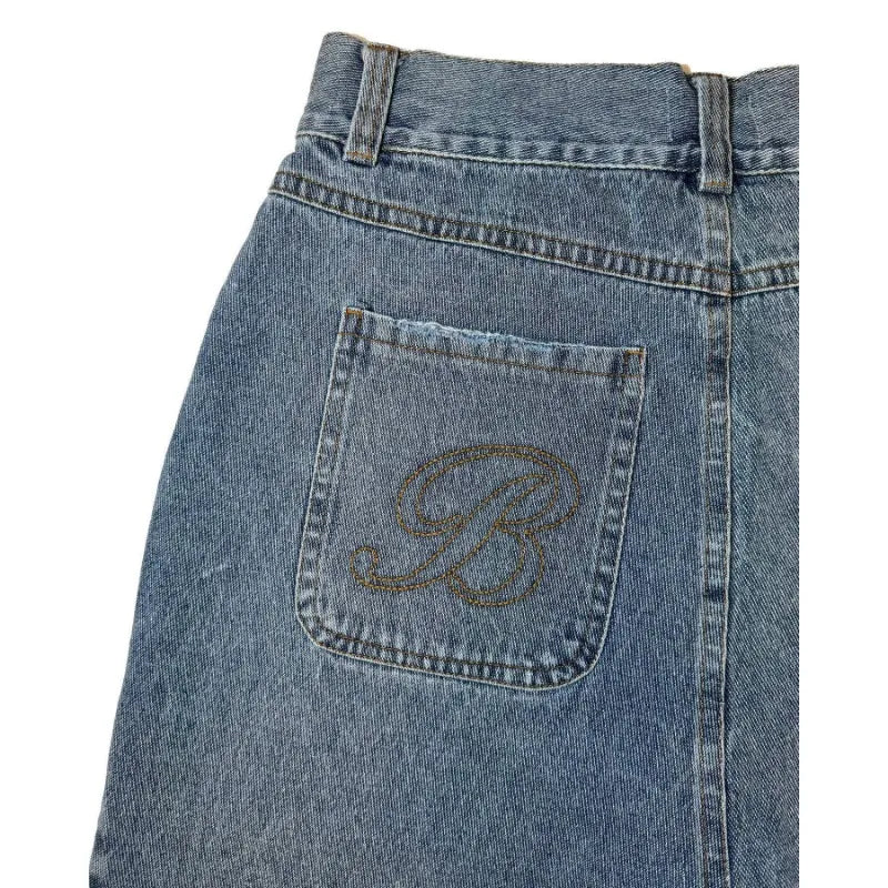 Y2k Vintage Harajuku Denim Shorts Women Washed Letter Embroidery Tassels American Retro Jeans Man Baggy Hip Hop Jorts