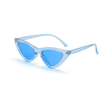 New Small Cat Eye Sunglasses Women Men Trendy Vintage Shades Eyewear Fashion Driving Cycling Sunglasses Half-frame Sun Glasses