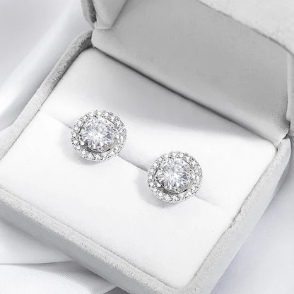 2ct+0.3ct Full Moissanite Studs Earring for Women Sparkling Diamond Wedding Party Ear Stud S925 Sterling Silver Jewelry