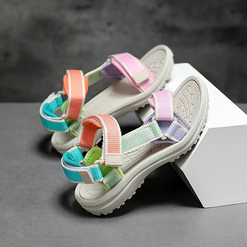 Children's Sandals Summer Boys Breathable Light Non-slip Kids Outdoor Beach Shoes Fashion Girls Open Toed Leisure Flat Sandals