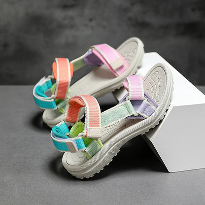 Children's Sandals Summer Boys Breathable Light Non-slip Kids Outdoor Beach Shoes Fashion Girls Open Toed Leisure Flat Sandals