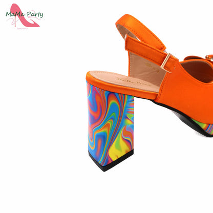 Red Color Italian Design Shoes Matching Bag Set Super High Heels Pumps for Garden Party