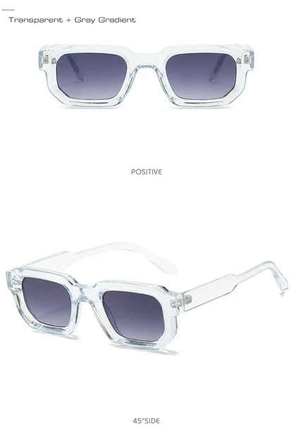 Fashion Blue Square Sunglasses For Women Men Retro Luxury Designer Clear Lens Sun Glasses Shades UV400 Eyeglasses