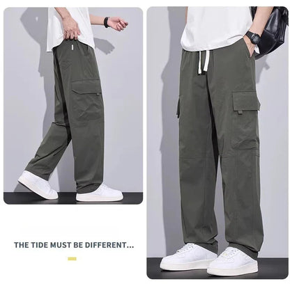 Brand Clothing Spring Summer Men's Cargo Pants Loose Straight Parachute Pants Sport Casual Long Trousers Male