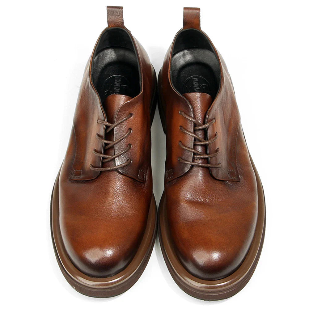 Genuine leather Men's formal shoes Retro Man Leather shoes Luxury Quality Wedding Social Shoes Male Business Shoes Handmade 2026
