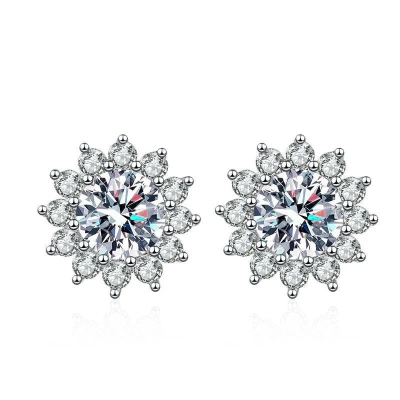 1CT Moissanite Earring For Women Girl 925 Sterling Silver Sparkling Diamond Ear Studs Wedding Engagement Jewelry Gift
