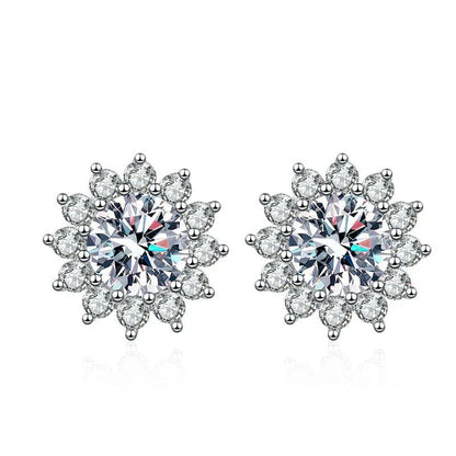 1CT Moissanite Earring For Women Girl 925 Sterling Silver Sparkling Diamond Ear Studs Wedding Engagement Jewelry Gift