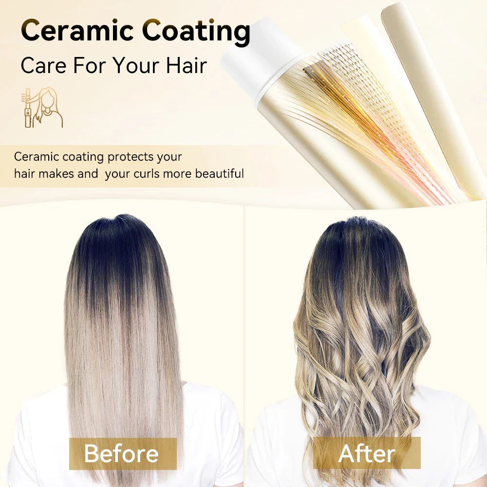 Automatic Curling Iron 30s Fast Heating Smart Temperature Control Ceramic Coating Long Lasting Curls Rotary Hair Curler