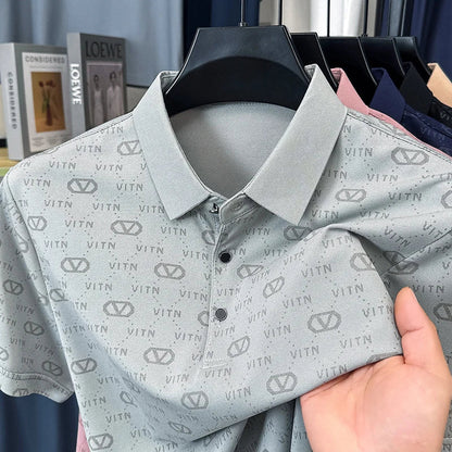 Fashion brand men's short sleeve polo shirt summer new item original printing custom design youth comfortable top casual T-shirt